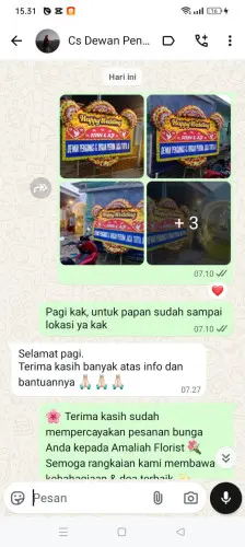 Testimonial Papan Bunga Pernikahan babadsari