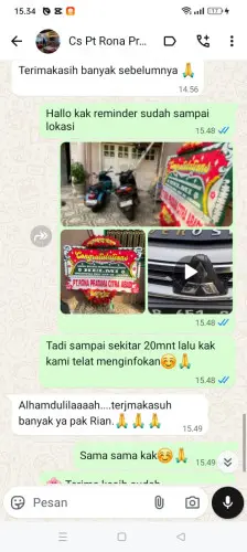 Testimonial Papan Bunga babadsari